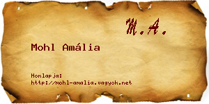 Mohl Amália névjegykártya